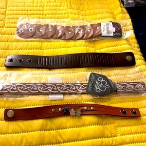 BUNDLE #1 -NWT Paparazzi leather wraps! UNISEX
